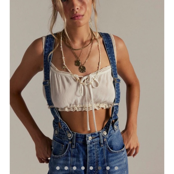 NWT FREE PEOPLE WE THE FREE BERKLEY SUSPENDER JEANS Size 27 - Picture 5 of 5